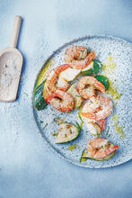 Crevettes noix de coco et courgettes