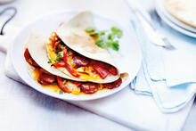 Quesadillas au poulet, fromage et chorizo