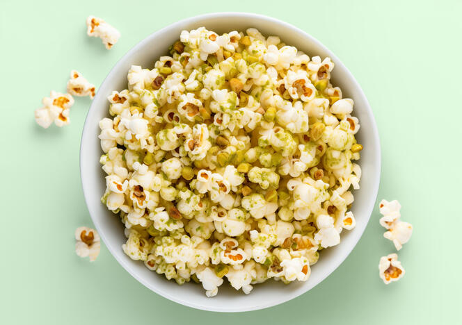 Tupperware Popcorns mit weisser Schokolade und Pistazien 